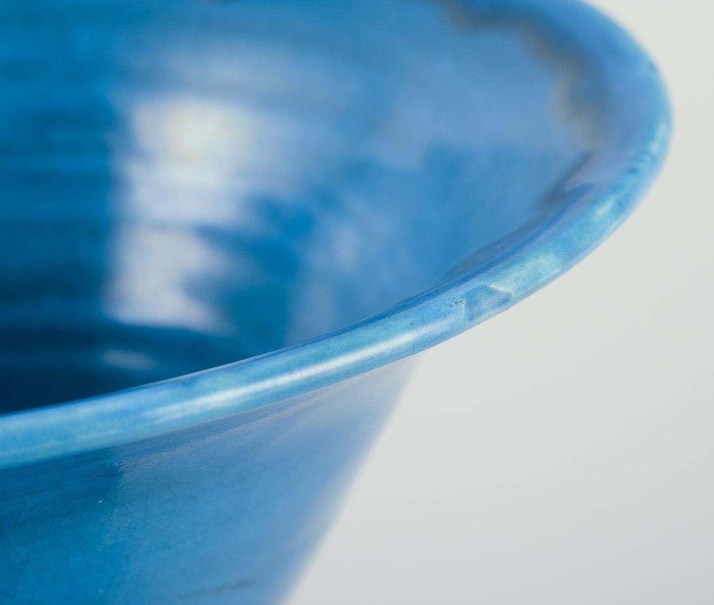 Kähler, Denmark. Trumpet Shaped Ceramic Vase, Turquoise Glaze. photo Home Decor