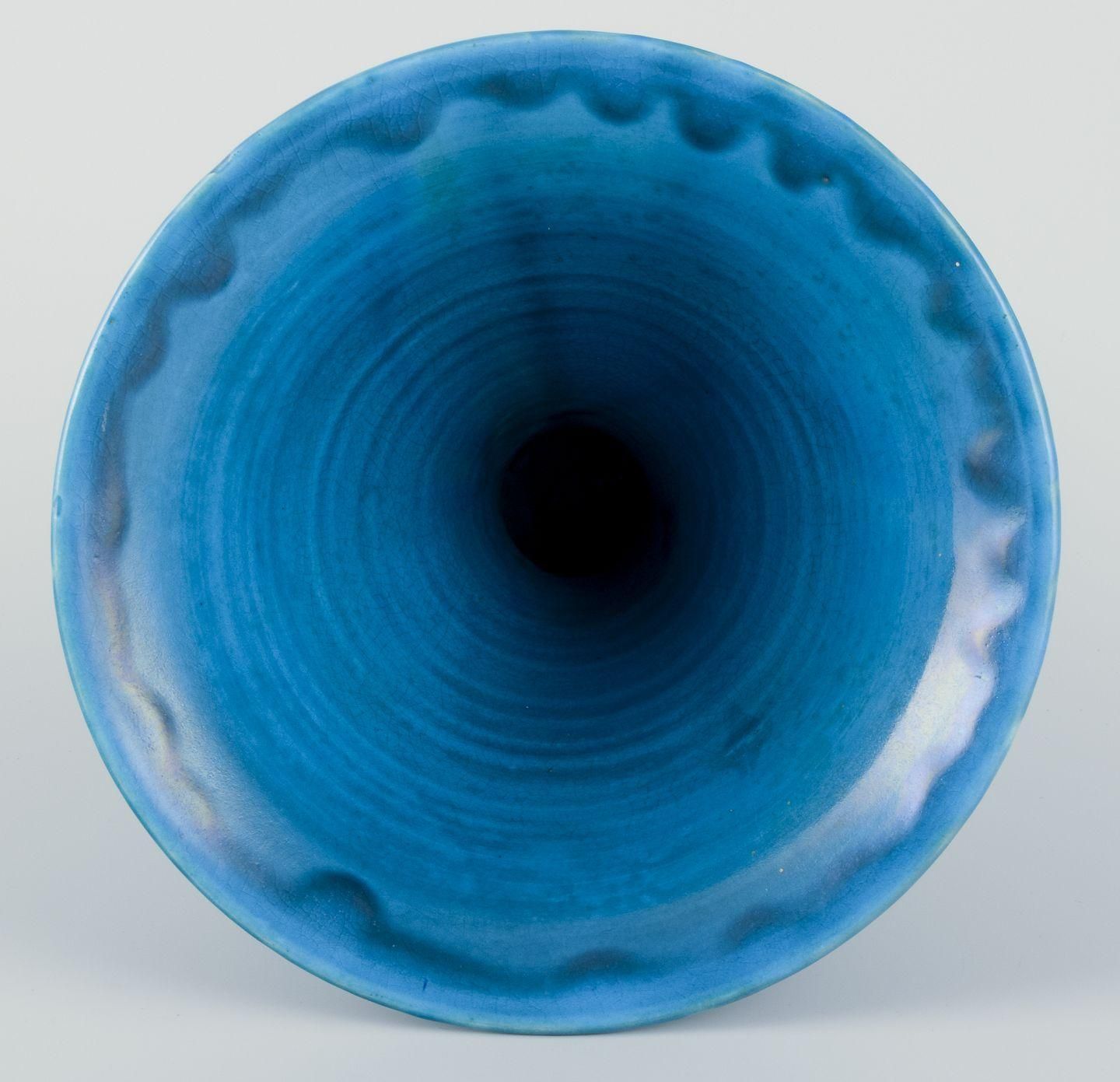 Kähler, Denmark. Trumpet Shaped Ceramic Vase, Turquoise Glaze. photo buy