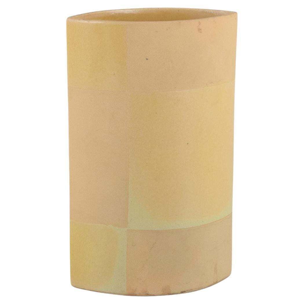 European Studio Ceramicist. Ceramic Vase With Yellow Glaze. 1980s