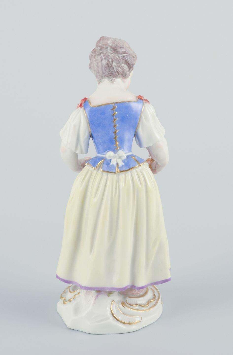 Meissen, Germany. Porcelain Figurine Of Girl With Basket. Ca 1900 photo buy