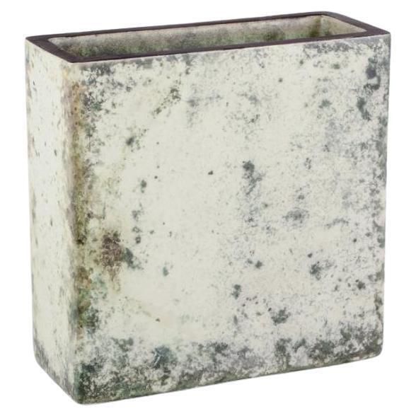 Hans Hedberg For Biot, France. Rectangular Ceramic Vase. 1970s/80s