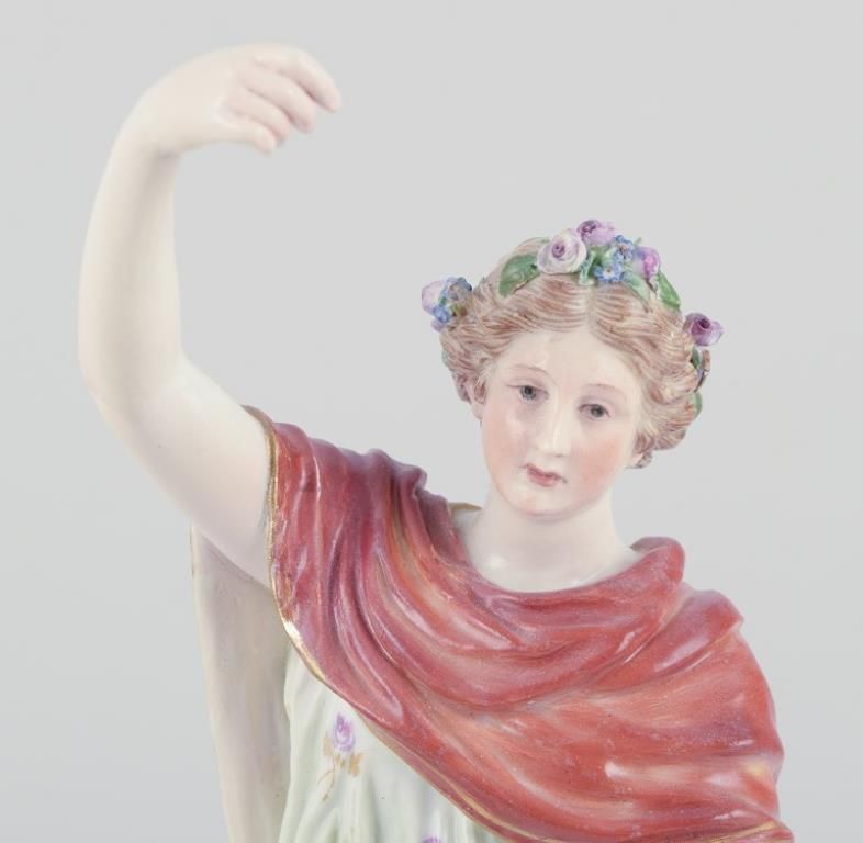 Meissen, Germany. Porcelain Figure Of Flora With Flower Wreath In Hair. photo furniture
