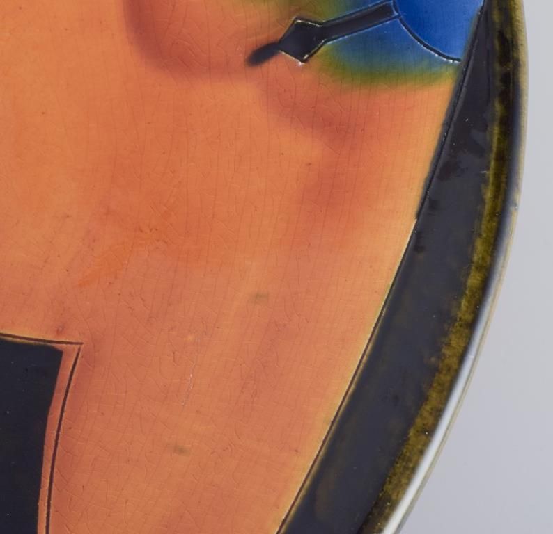 Tommerup Brickworks, Denmark. Large Ceramic Bowl With Polychrome Glaze. photo Home Decor