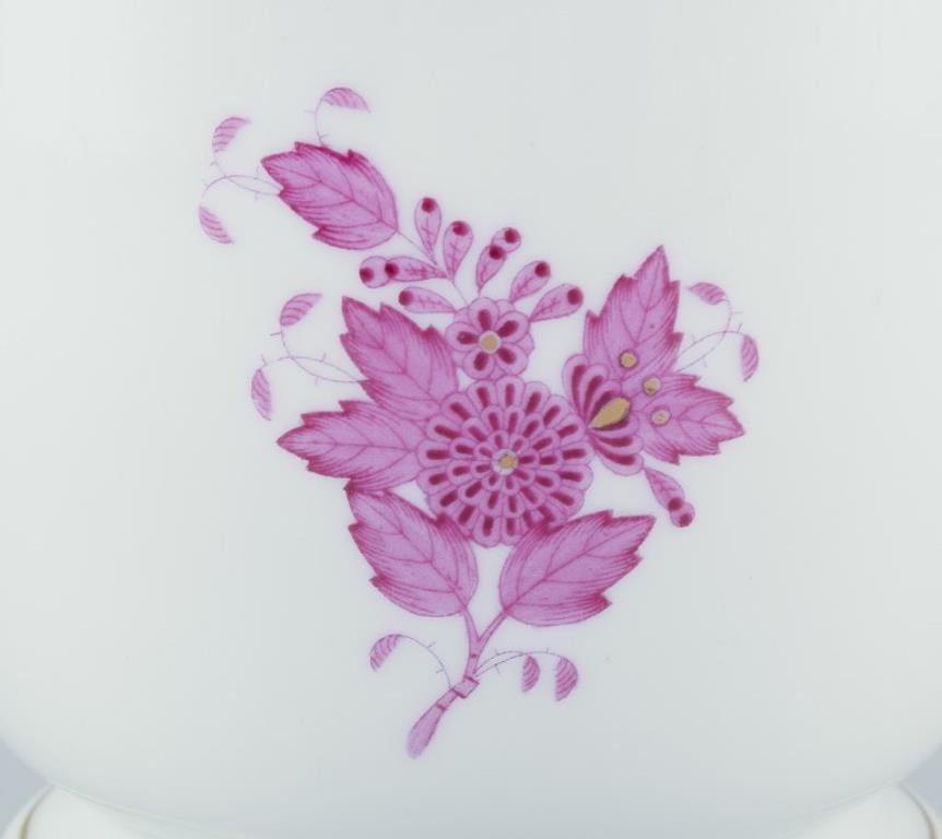 Herend, Hungary. "Apponyi" Flowerpot With Purple Floral Motifs. photo for sale