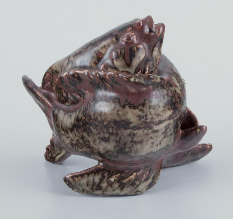 Hugo Liisberg For Saxbo, Denmark. Ceramic Sculpture Of Two Fish. Sung Glaze. photo 512.0