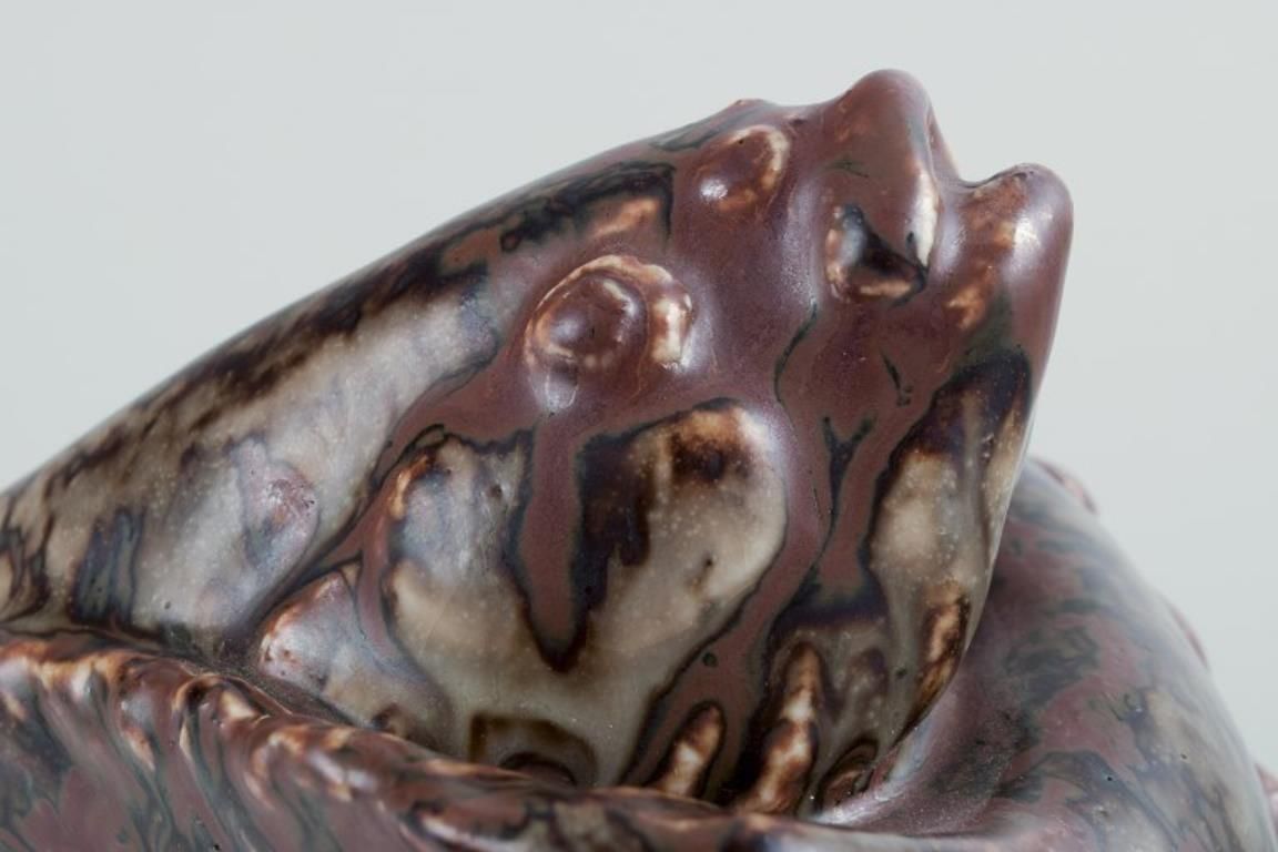 Hugo Liisberg For Saxbo, Denmark. Ceramic Sculpture Of Two Fish. Sung Glaze. photo vinterior