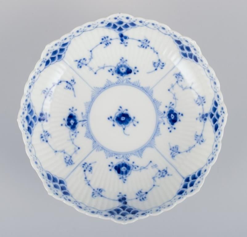 Royal Copenhagen Blue Fluted Half Lace, Low Centerpiece In Porcelain photo for sale