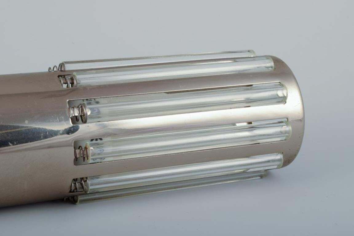 photo furniture Schmahl & Schulz. Pair Of Ceiling Pendants In Stainless Steel And Acrylic Glass
