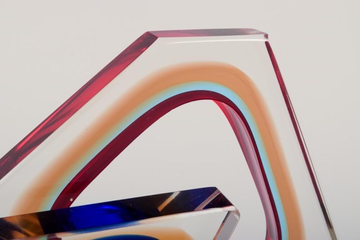 Tiozzo & Ferro For Murano. Cubist Sculpture In Art Glass. Dated 1970 photo buy
