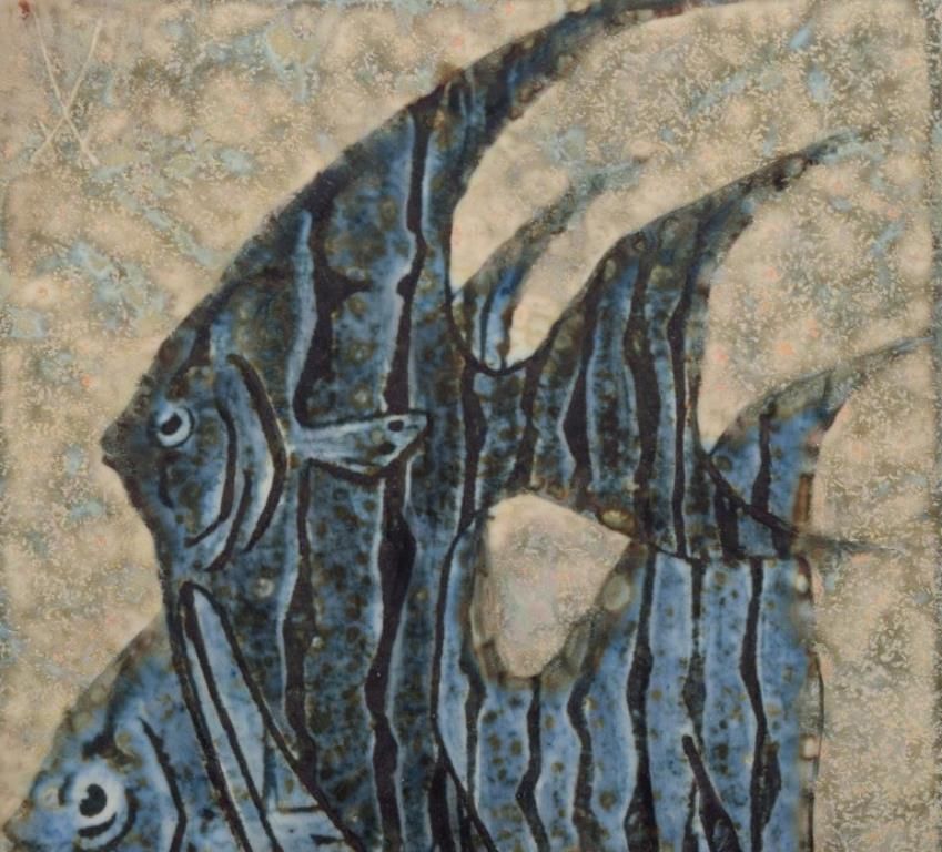 Meissen, Germany. Wall Plaque In Ceramics. Featuring A Fish Motif. photo for sale