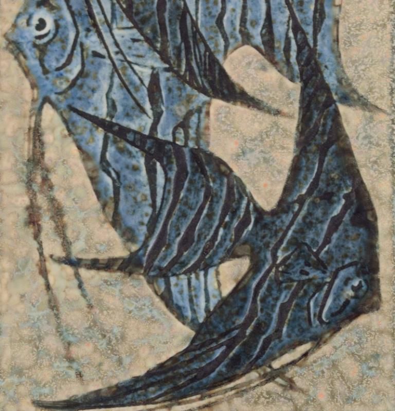 Meissen, Germany. Wall Plaque In Ceramics. Featuring A Fish Motif. photo Art