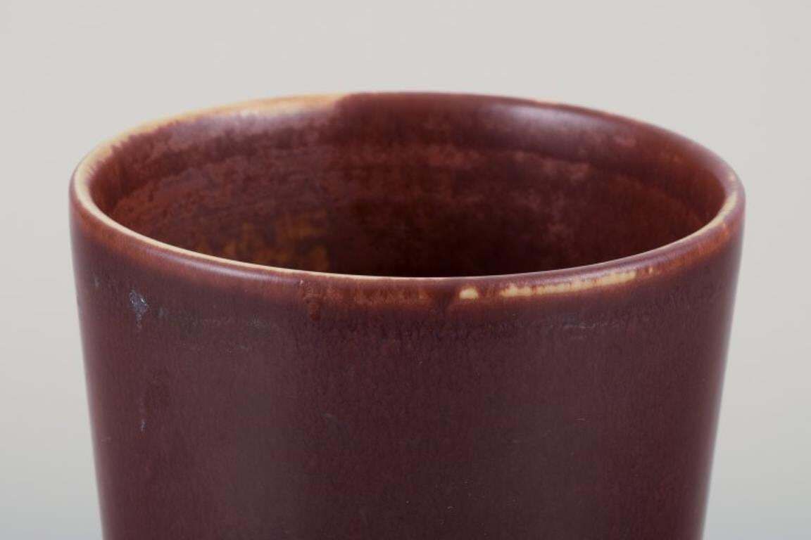 Hertha Bengtsson For Rörstrand. Ceramic Vase With Glaze In Shades Of Brown. photo vinterior