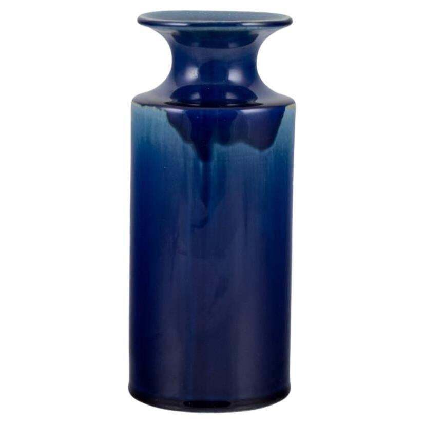 Britt Louise Sundell, Gustavsberg. Large Ceramic Vase With Blue And Green Glaze