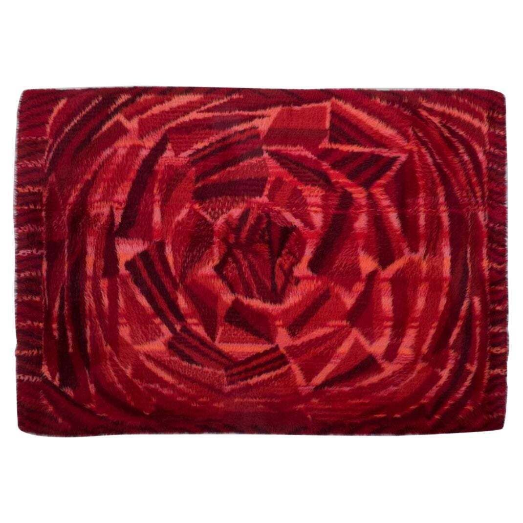 Swedish Textile Designer. Handmade Rya Carpet Of Pure Cotton.