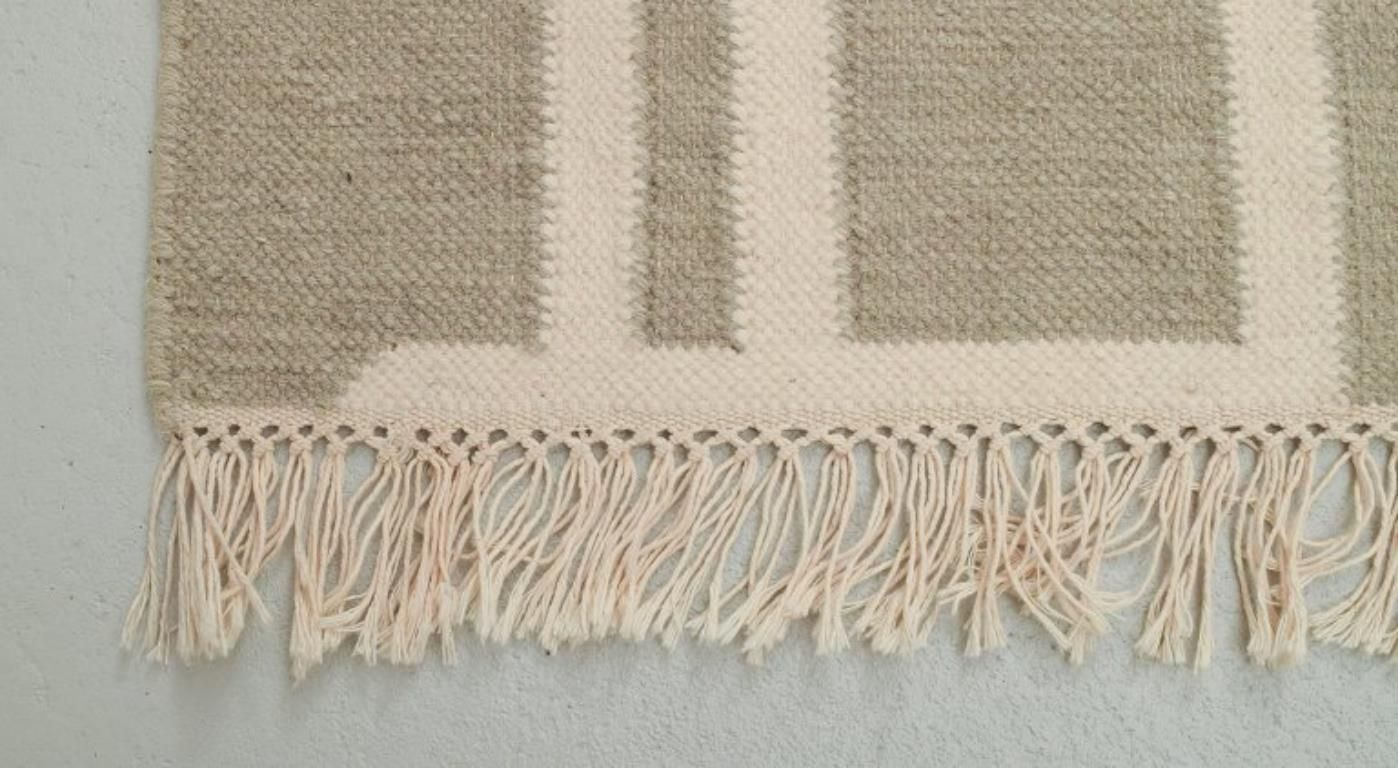 Swedish Textile Designer. Large Handwoven Carpet In Pure Wool. Late 20th C. photo 527.0