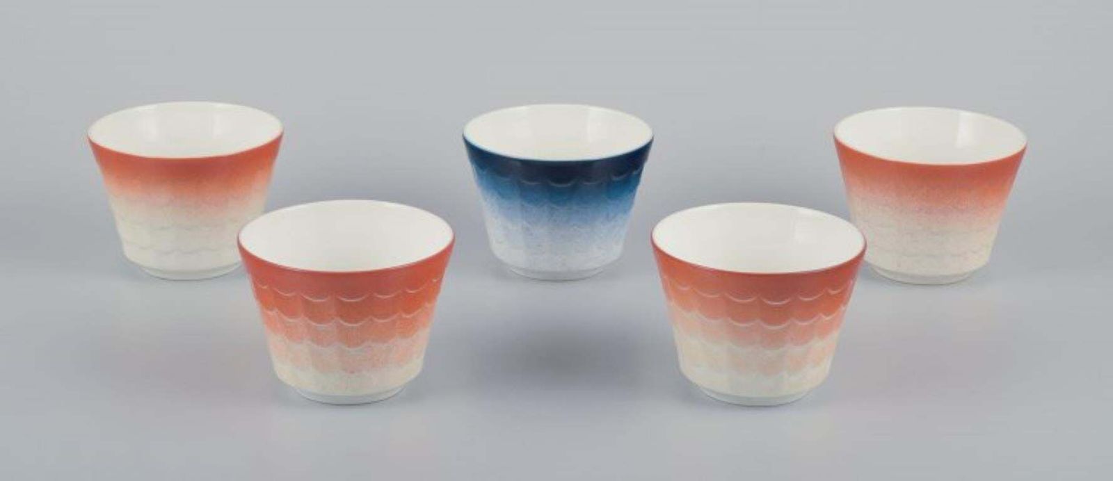 Wilhelm Kåge For Gustavsberg. Five Porcelain Plant Pots. Swedish Design. photo furniture