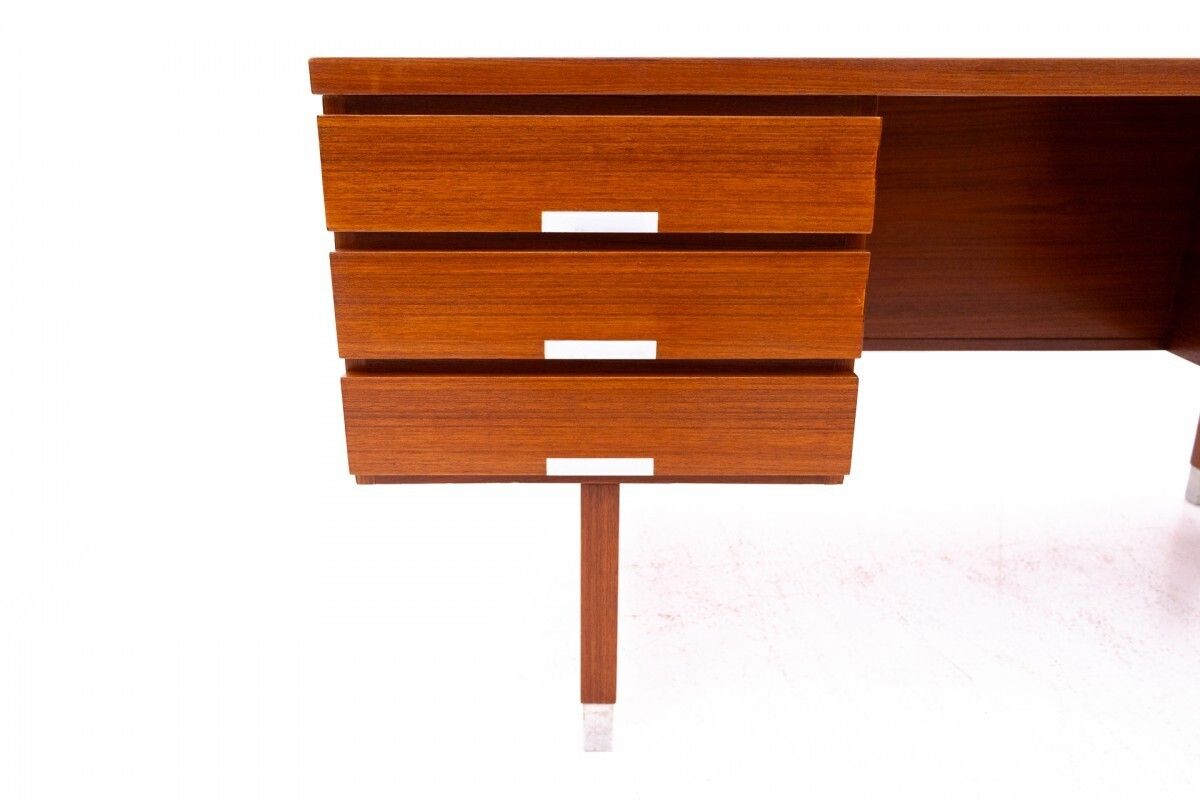 photo furniture Teak Desk, Eigil Petersens Mobelfabrik, Denmark, 1960s. After Renovation.