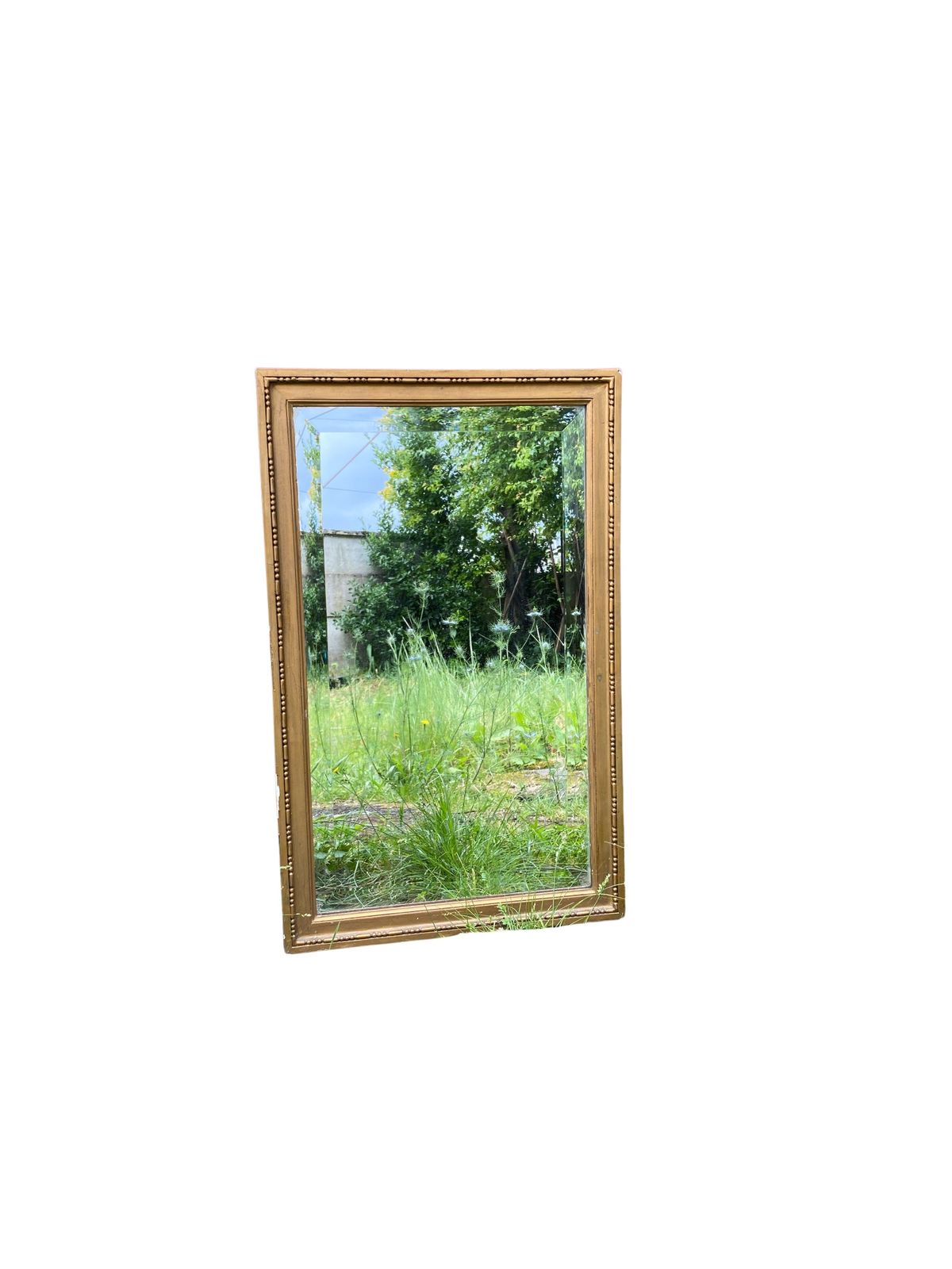 Louis XVI Style Gilded Wood Bevelled Mirror   45 X 72 Cm photo furniture