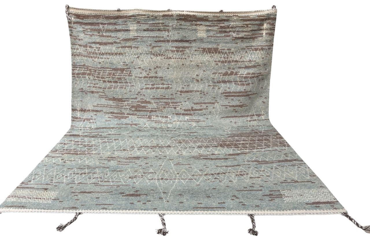 275x365 Cm Hand Knotted Moroccan Design Rug. Vintage Beni Ourain Carpet. 100% Natural Wool photo furniture