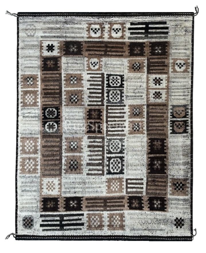 245x305 Cm Moroccan Style Area Rug. Vintage Handknotted Carpet. 100% Natural Wool. 8x10 Ft