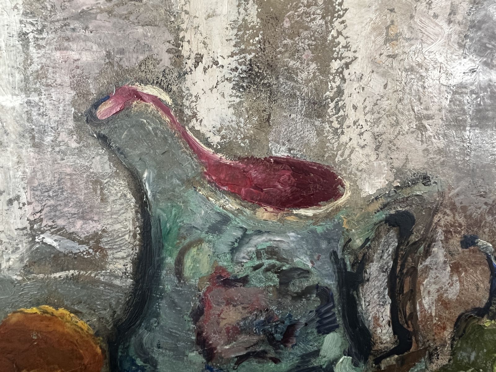1948 Mid Century Still Life With Jug – Signed Oil On Canvas By Suzanne Thienpont (1905–2003) photo vinterior