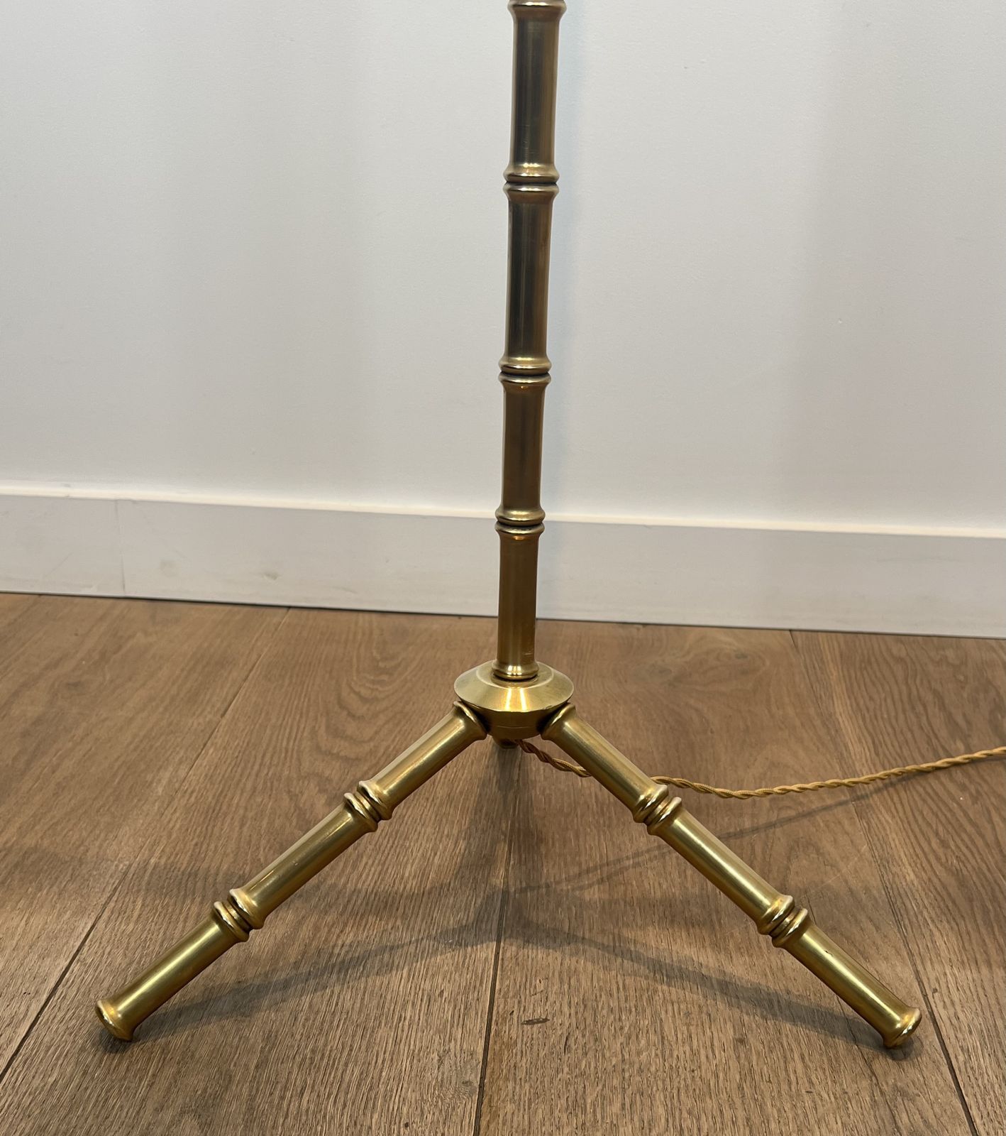 photo buy Pair Of Faux Bamboo Floor Lamps In Bronze And Brass By Jacques Adnet