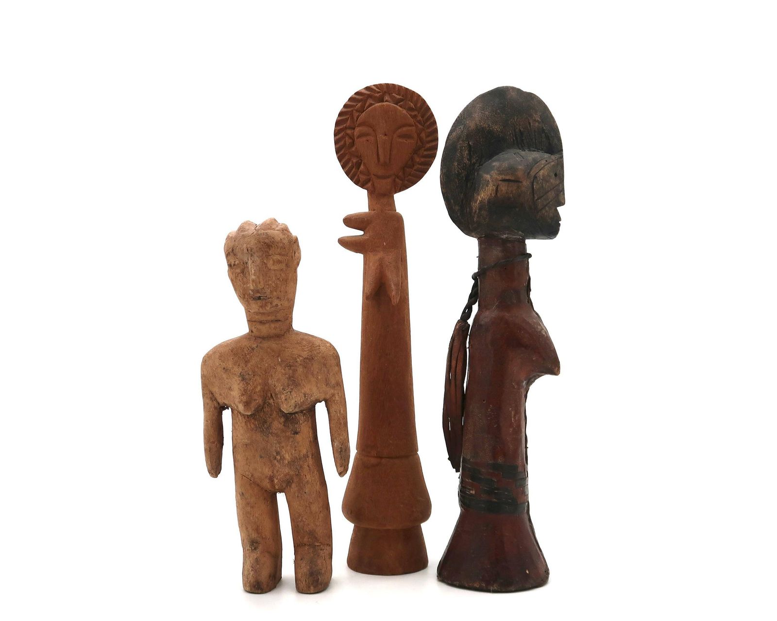 Set Of 3 African Statues, 1980s / Africa, Statue, Tribal, Boho Chic, Bohemian, Folk, Voodoo, Totem