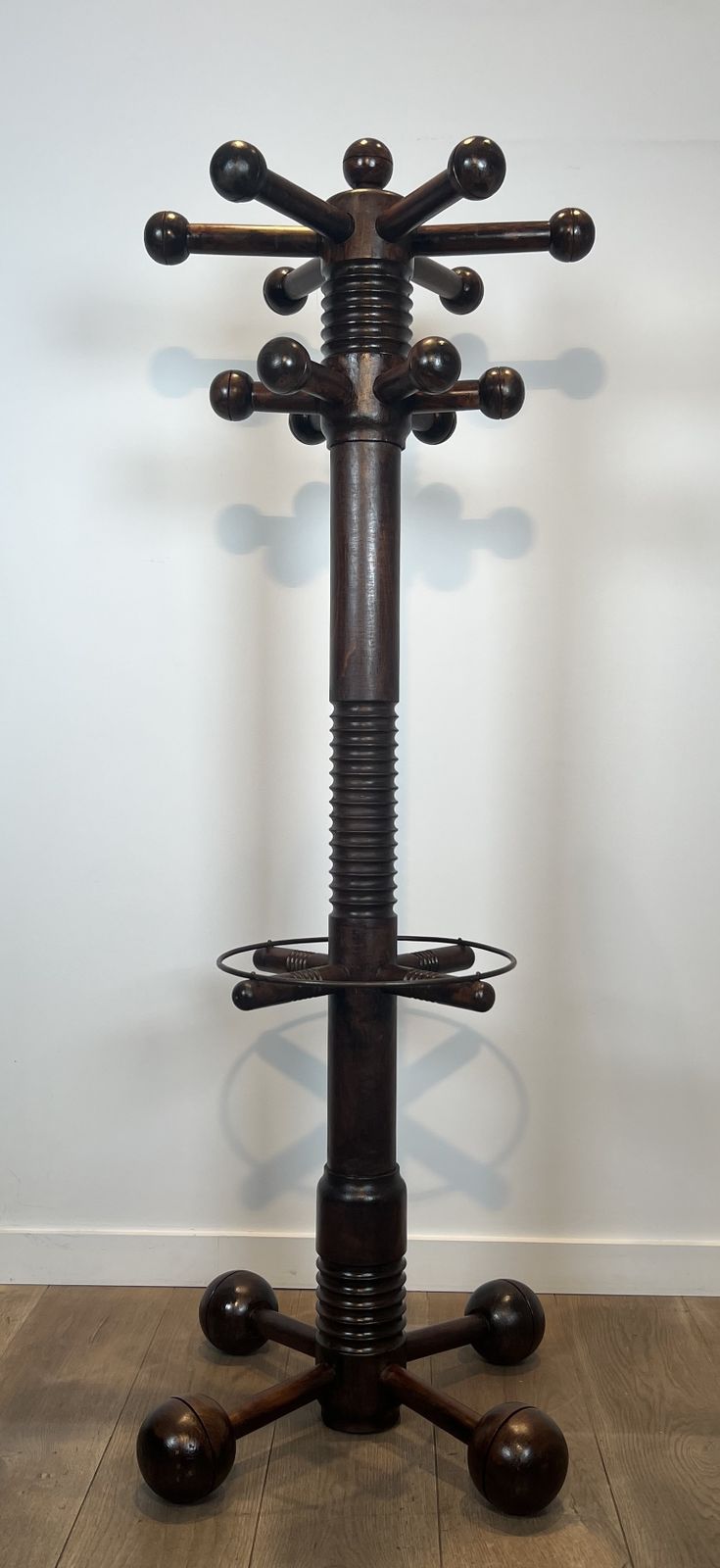 Brutalist Coat Rack In Carved Oak By Charles Dudouyt photo Furniture