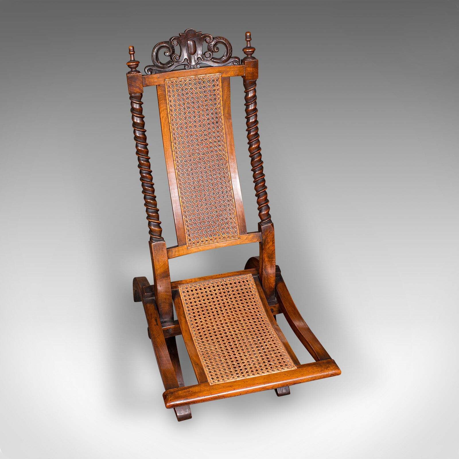 Antique Folding Steamer Chair, English, Bergère, Campaign Lounge Seat, Victorian photo vinterior