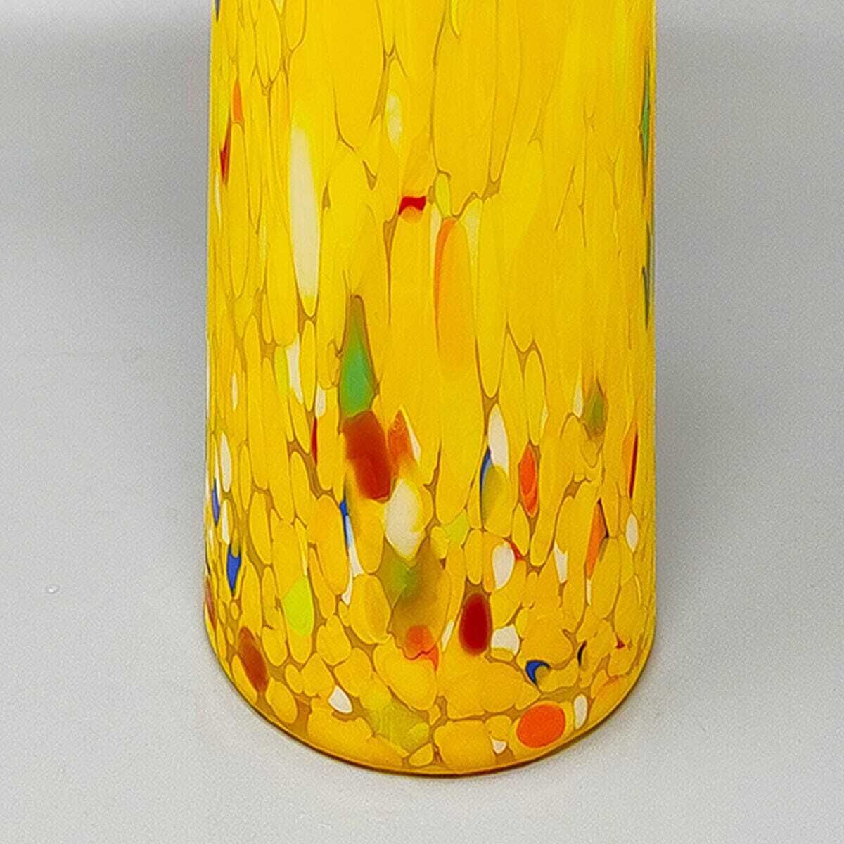 1970s Luxury Yellow Handrafted Vase In Murano Glass By Maestro Del Vetro. Made In Italy photo vinterior