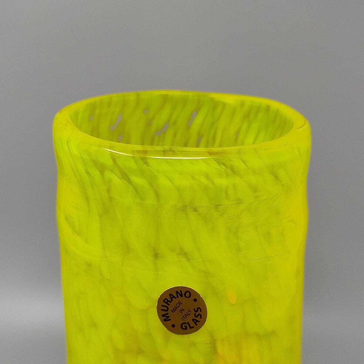 1970s Luxury Yellow Handrafted Vase In Murano Glass By Maestro Del Vetro. Made In Italy photo buy
