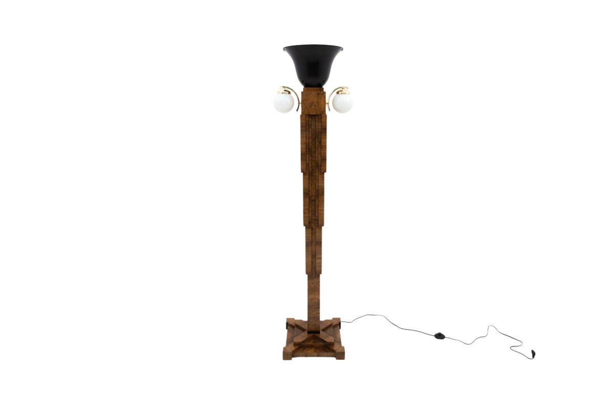 A Pair Of Art Deco Floor Lamps, Poland, Circa 1940. photo for sale