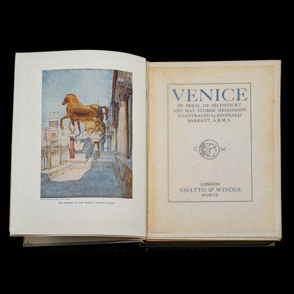 Antique Venice Art Book, Illustrated, Travel, Edwardian, Reginald Barratt, 1907 photo for sale