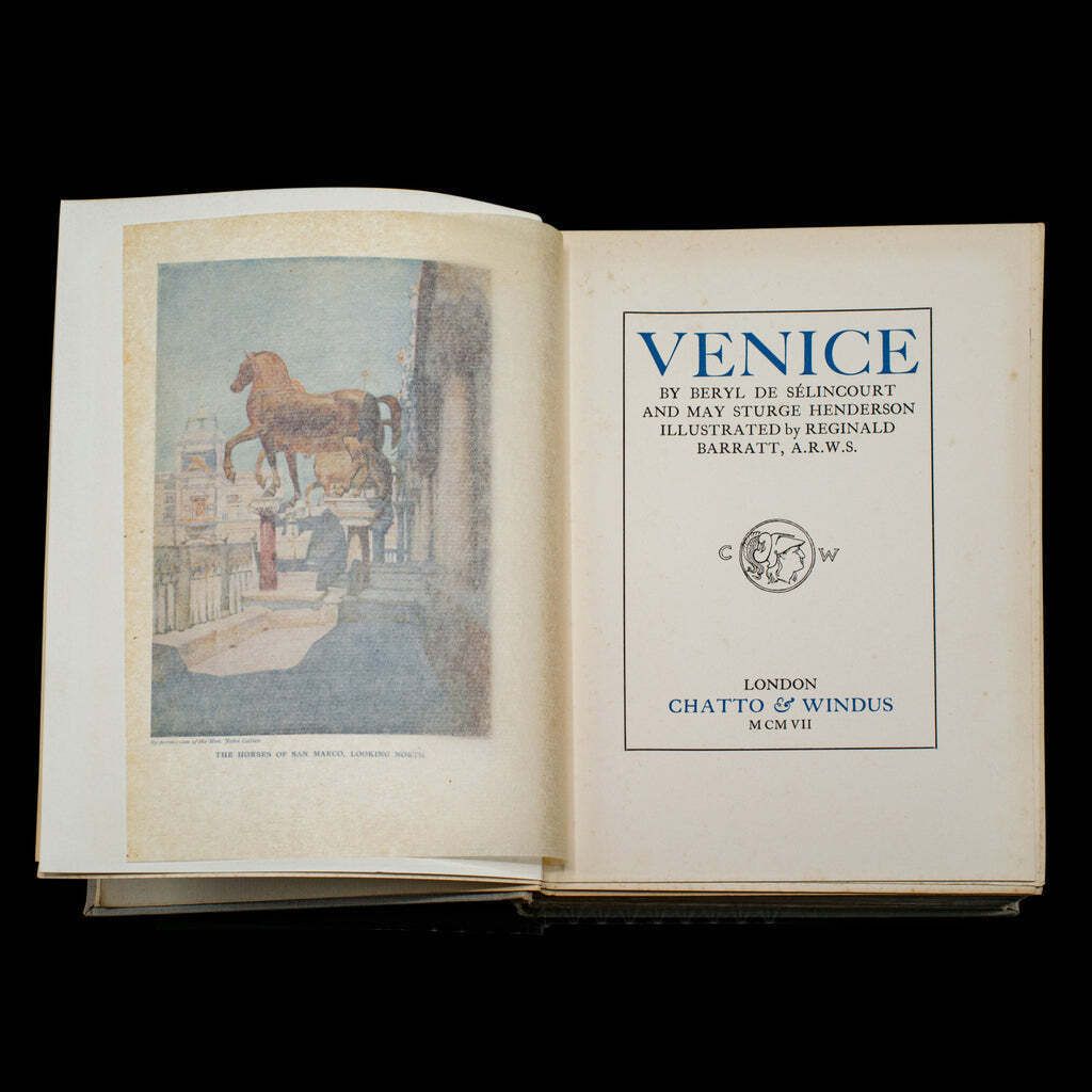 Antique Venice Art Book, Illustrated, Travel, Edwardian, Reginald Barratt, 1907 photo Home Decor