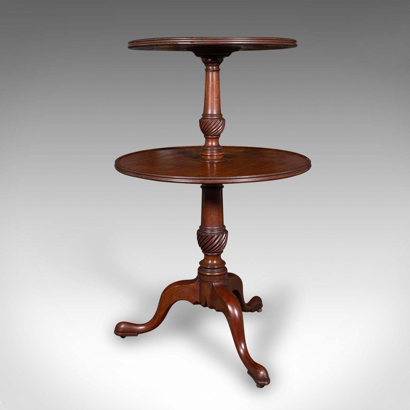 Antique Two Tier Dumb Waiter, English, Afternoon Tea, Jardiniere Stand, Georgian photo for sale