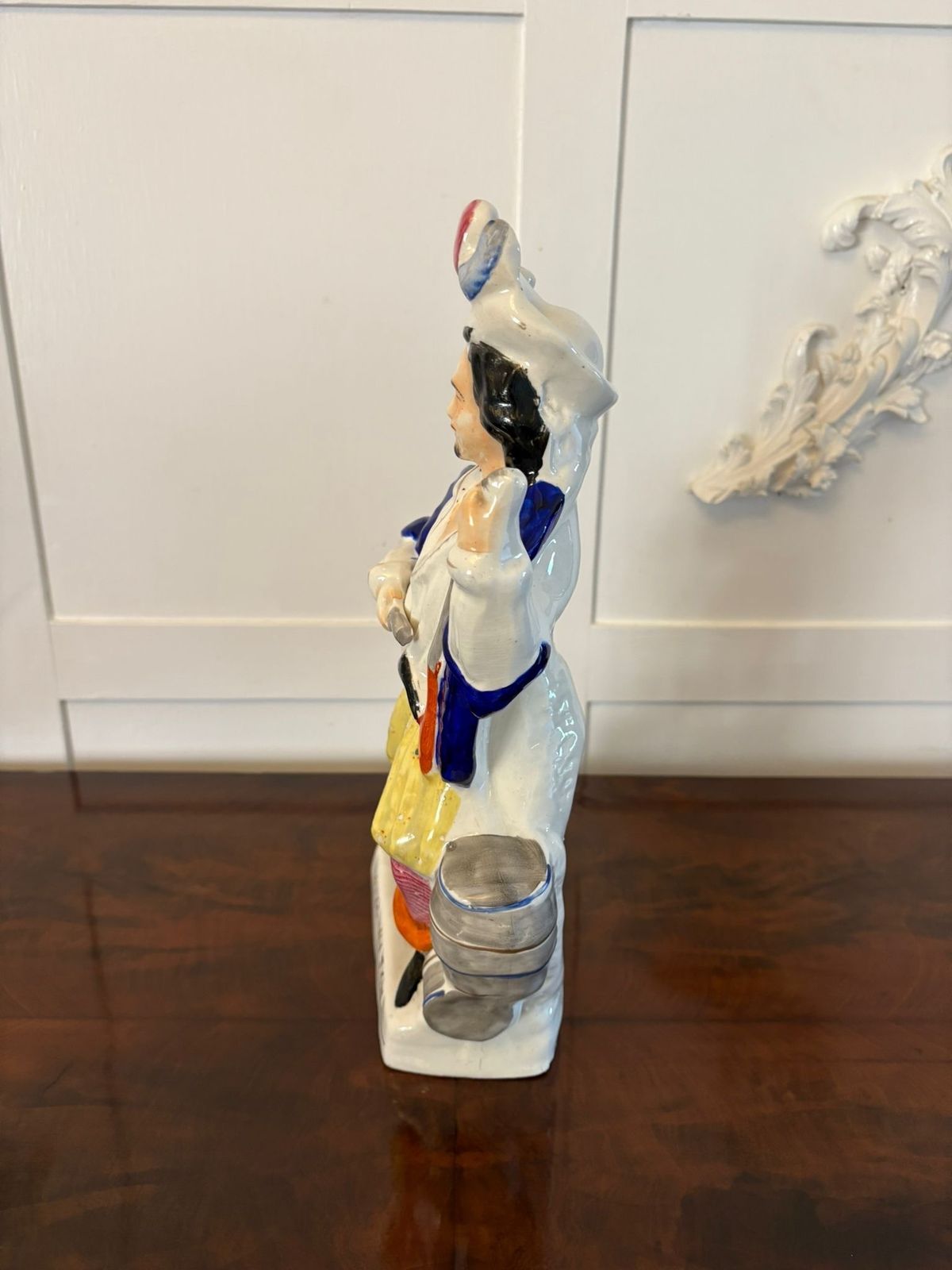 Large Antique 19th Century Quality Staffordshire Flatback Figure Of Will Watch Smuggler photo buy