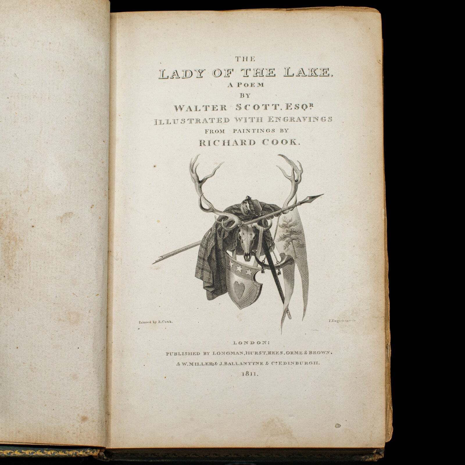 Antique Poetry Book, The Lady Of The Lake, Walter Scott, Early Edition, Georgian photo Home Decor