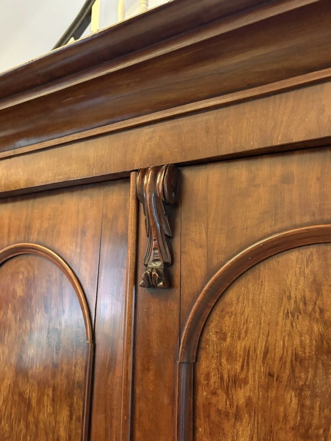 Antique 19th Century Quality Figured Mahogany Wardrobe photo vintage