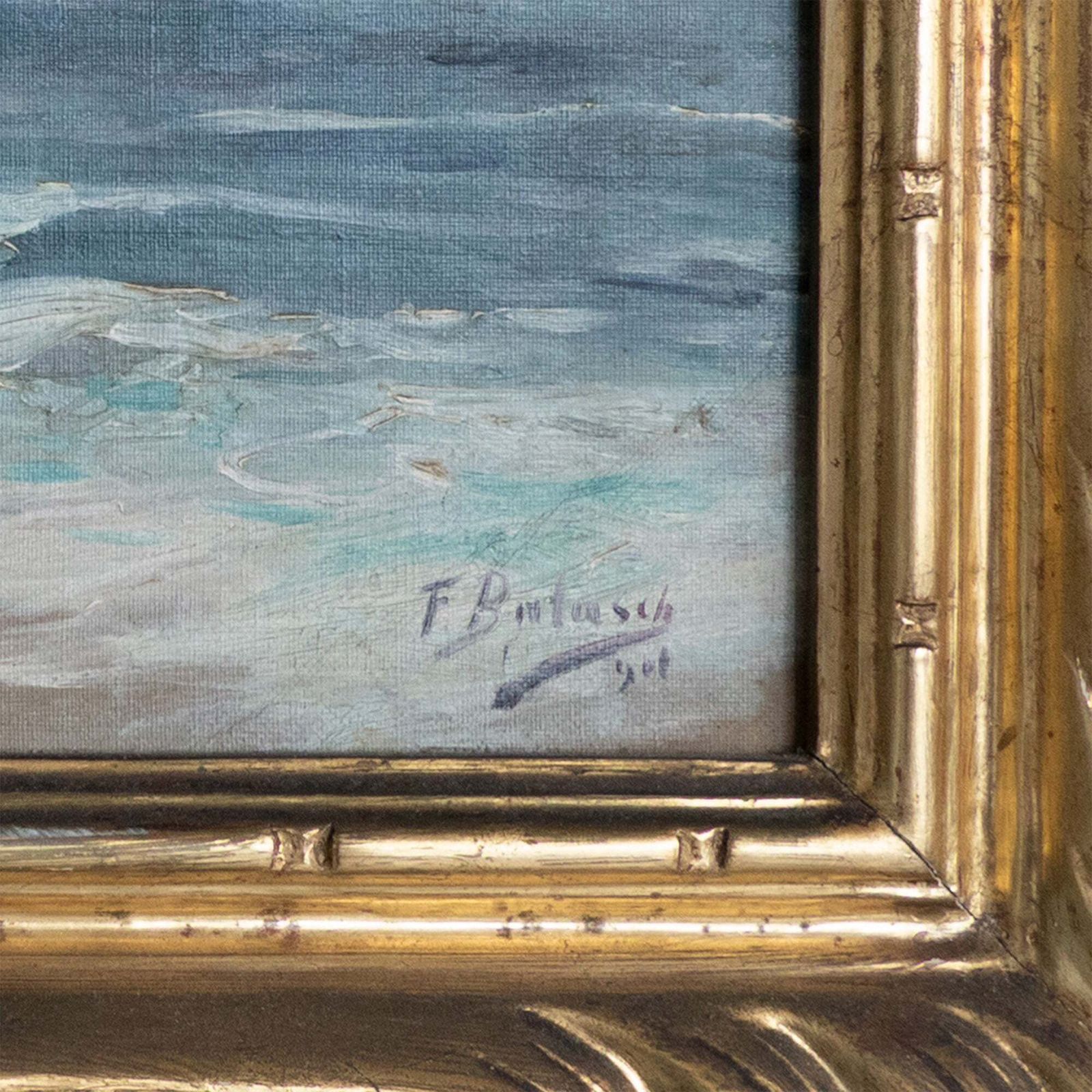 Impressionist Seascape With Sailboats – Oil On Canvas, Signed photo Art