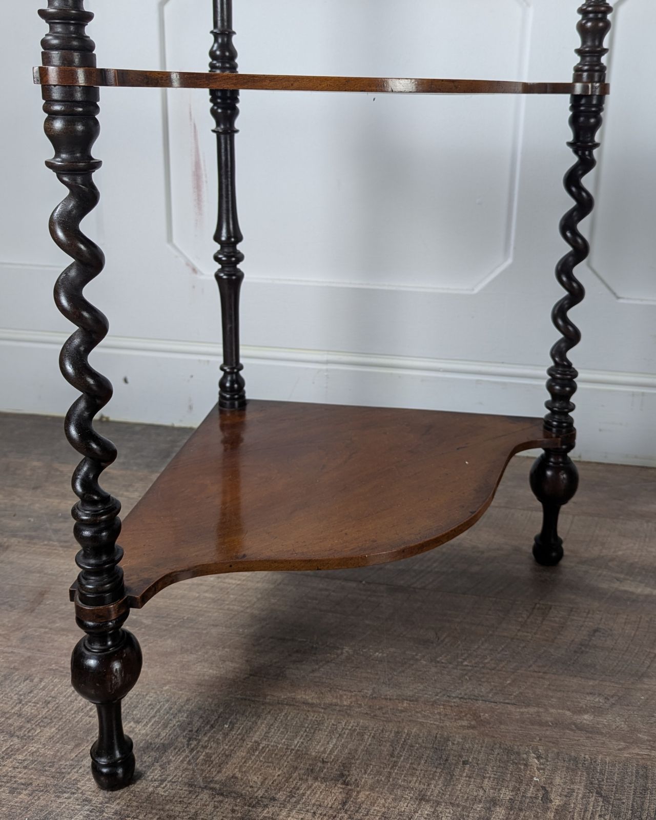 Victorian Mahogany Barley Twist Whatnot photo vintage