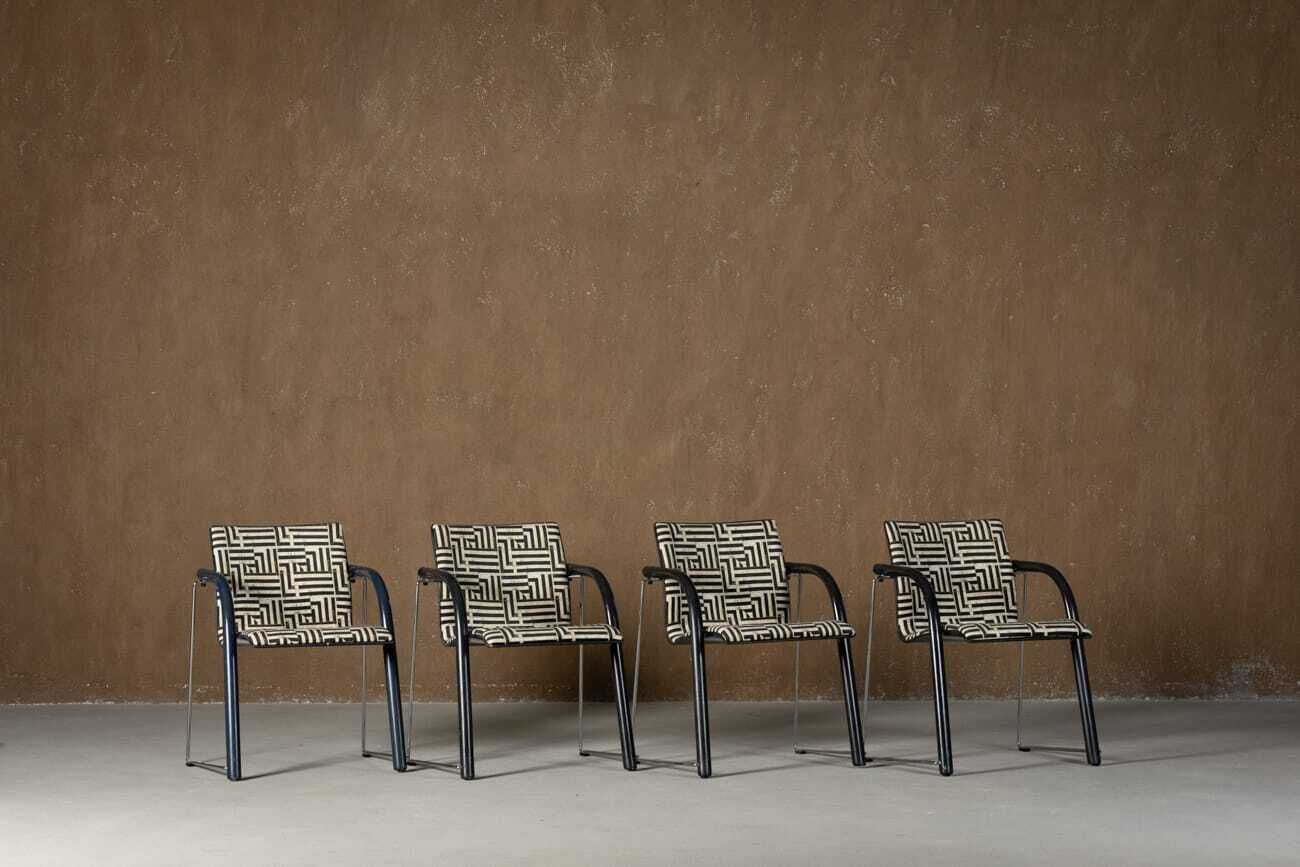 Sale !  Vintage A 320 Armchair By Wulf Schneider & Ulrich Boehme For Thonet 1980’s In Myth Velvet (Set Of 4) photo furniture