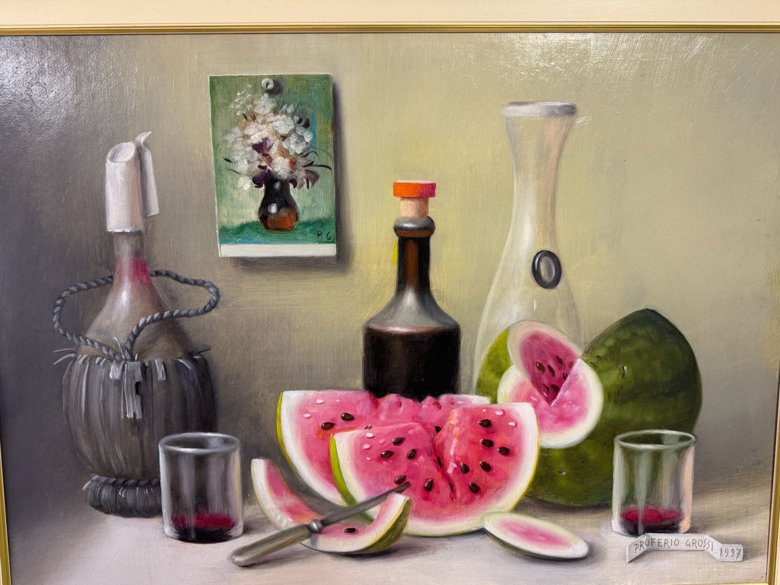 Proferio Grossi, Still Life Painting With Watermelons, 1997 photo buy
