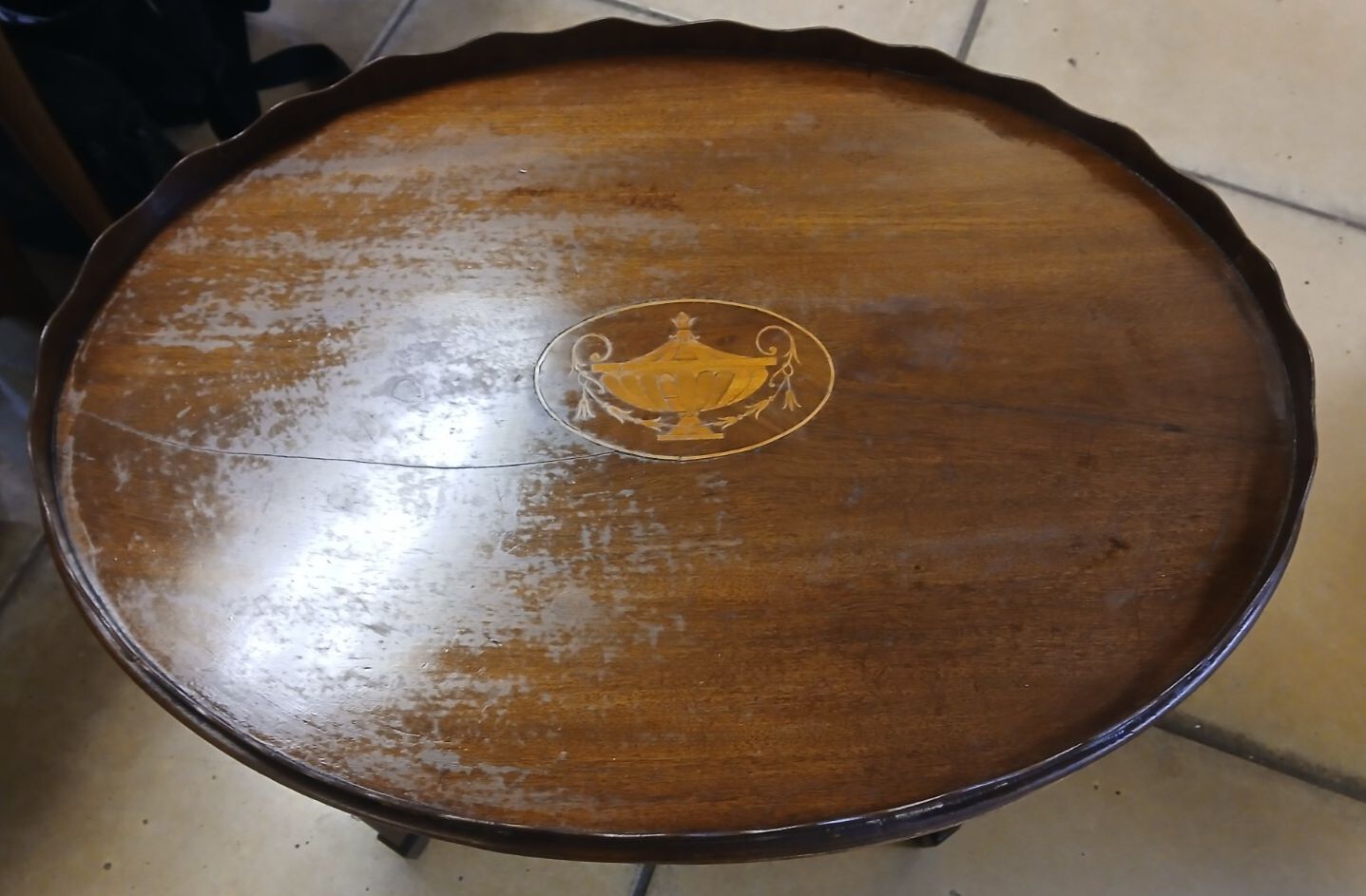 Edwardian Sheraton Revival Tray Top Occasional Table photo 125.0