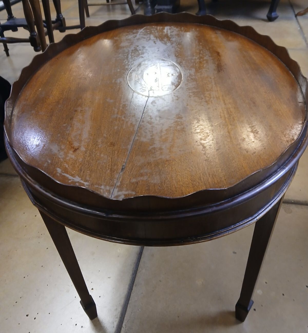 photo furniture Edwardian Sheraton Revival Tray Top Occasional Table