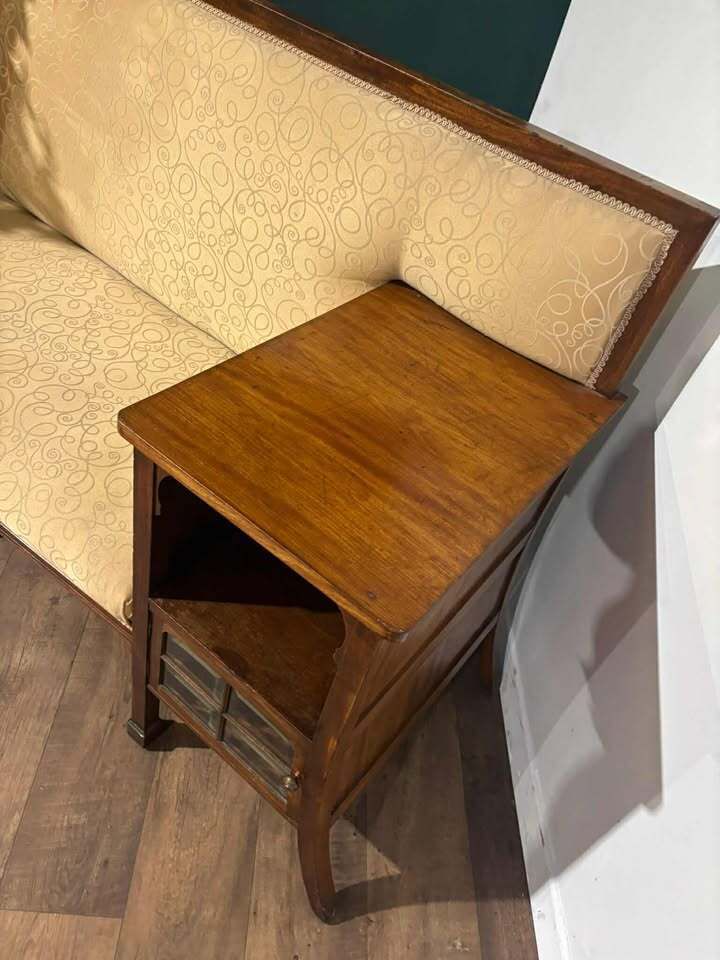 Edwardian Walnut Upholstered Settee photo buy