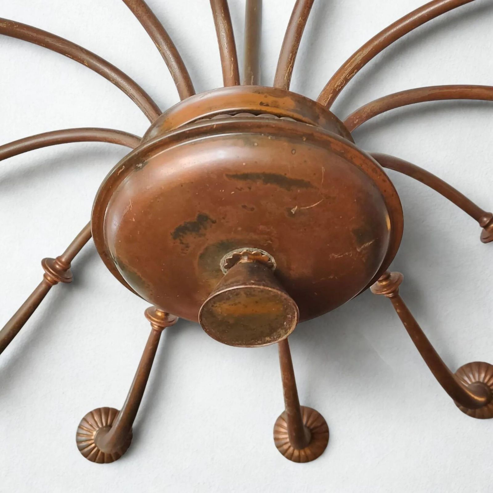 1950s Azucena Mid Century Modern Brass 12 Light Chandelier By Caccia Dominioni photo for sale
