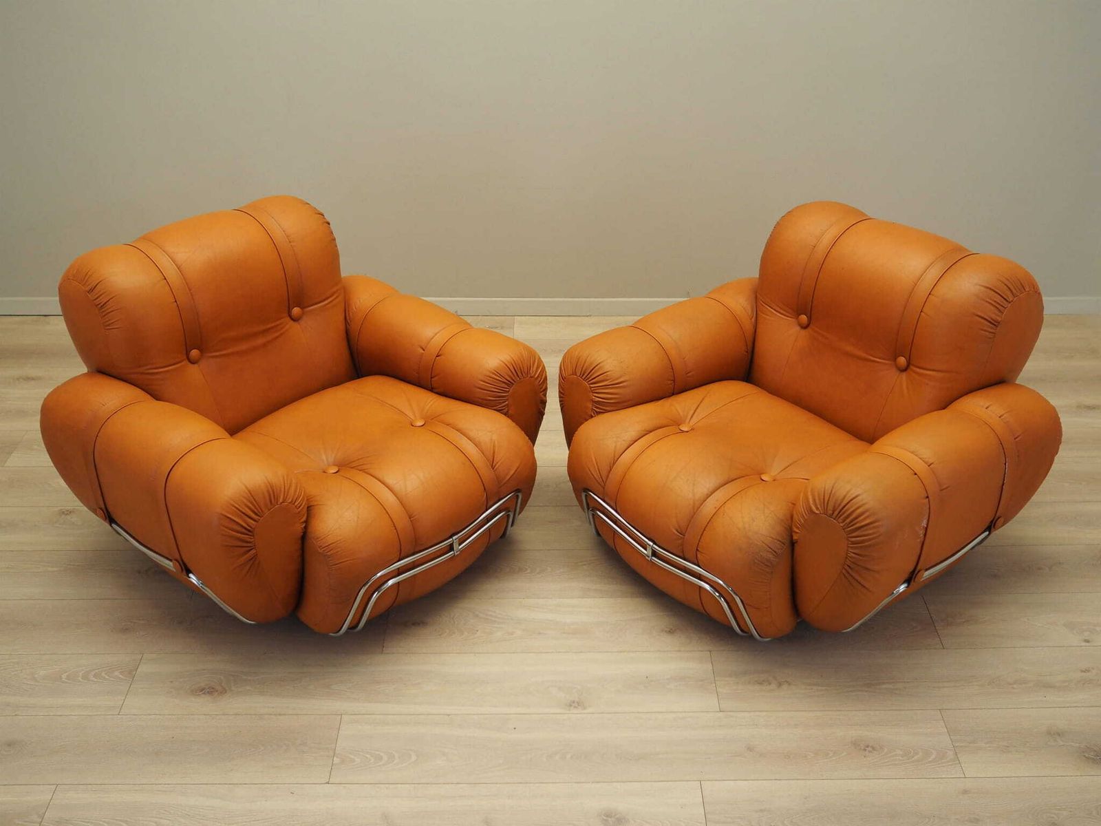 Set Of Orange Armchairs, Space Age Design, 1960s, Production: Italy photo buy