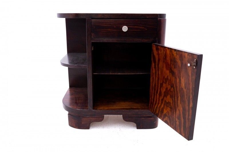 photo for sale Pair Of Art Deco Bedside Tables, Poland, 1950s. After Renovation.