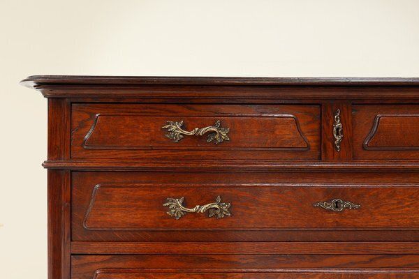 French Antique Carved Oak Chest Of Drawers photo furniture