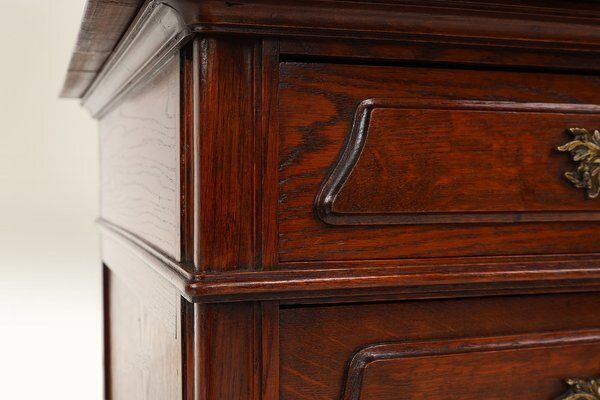 2021.0 French Antique Carved Oak Chest Of Drawers photo